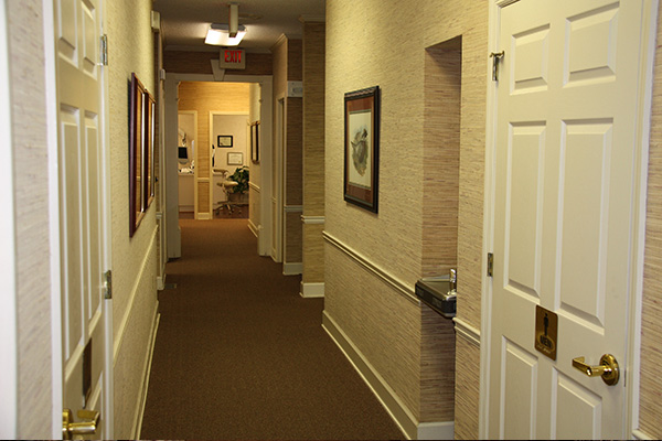 Hallway leading to the patient rooms at the office